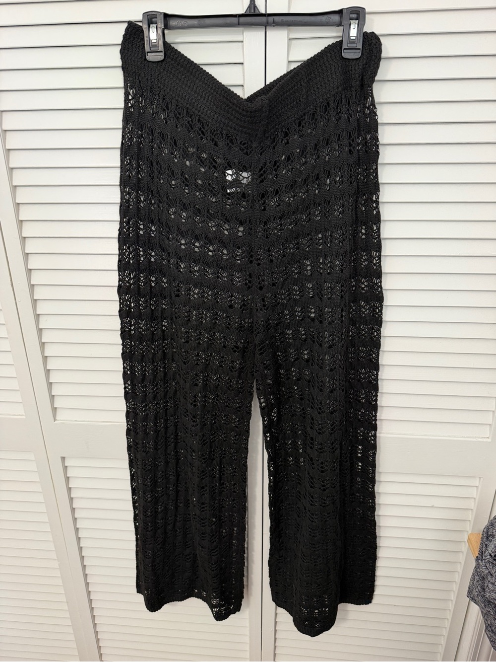 NWOT Black Crochet Wide-Leg Women's Pants Size XXL